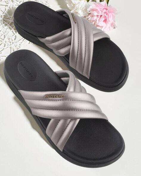 RED TAPE Women Cross-Strap Slip-On Slides