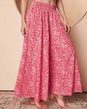 Women Floral Print Flared Palazzos-image-30