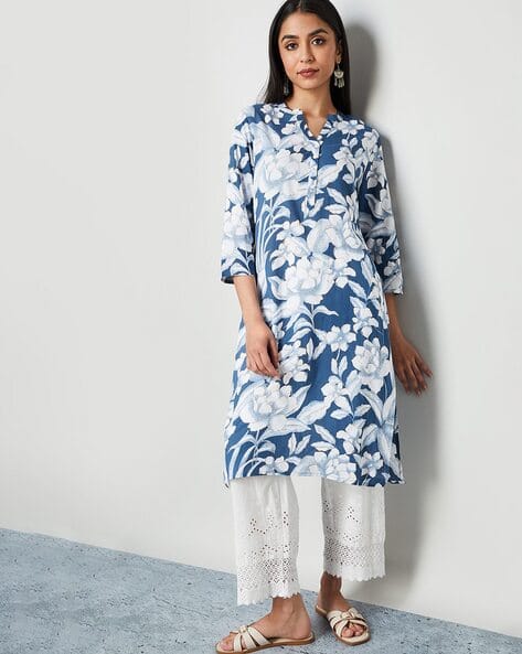 Women Floral Print Straight Kurta