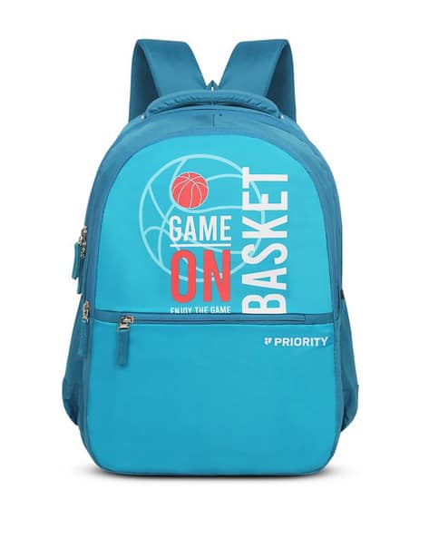 Priority Typographic Print Backpack with Adjustable Strap