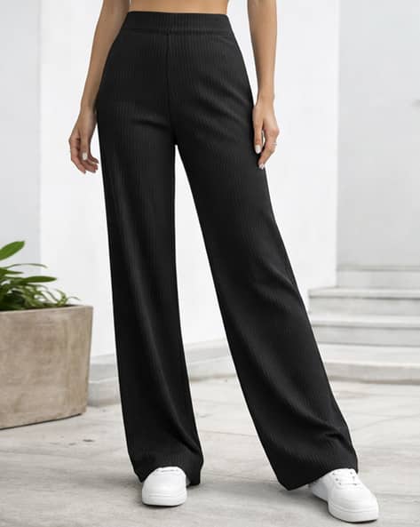 TROMKO Women Ribbed Relaxed Fit Pants