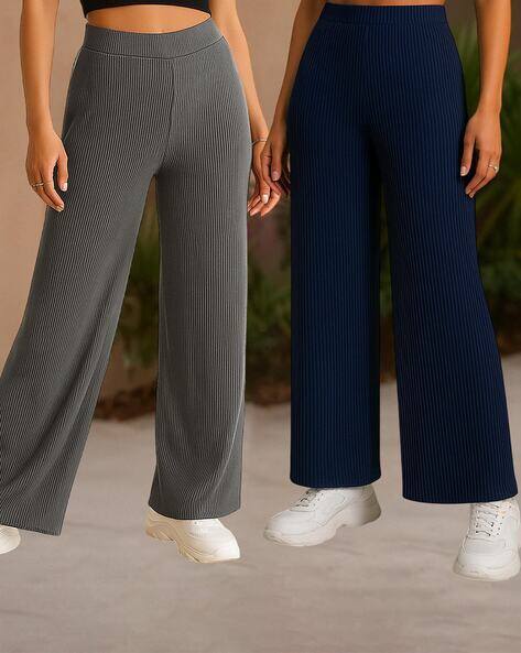 Fabflee X AG Women Pack of 2 Ribbed Relaxed Fit Trousers