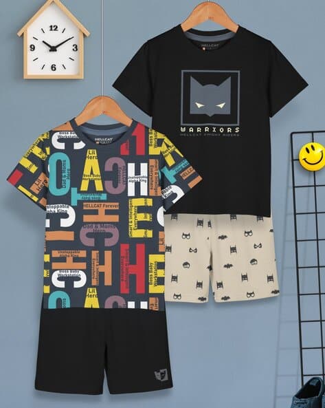 Hellcat Boys Typographic Print Shorts & T-Shirt Set