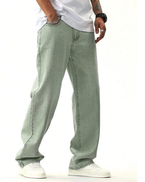 QNIM Men Washed Mid Rise Jeans