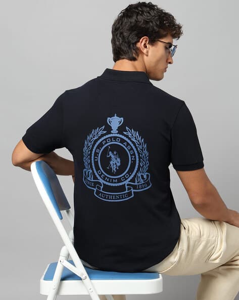 Men Logo Print Slim Fit Polo T-Shirt