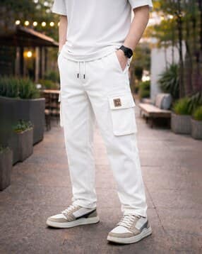Men Slim Fit Cargo Pants with Drawstring Waist-image-5
