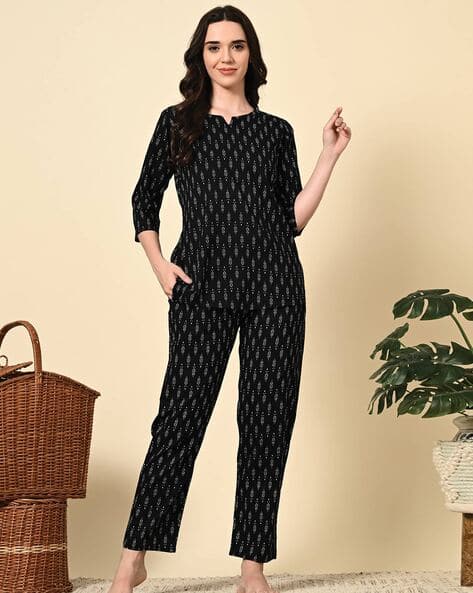 ICHAA Women geometric loungewear set