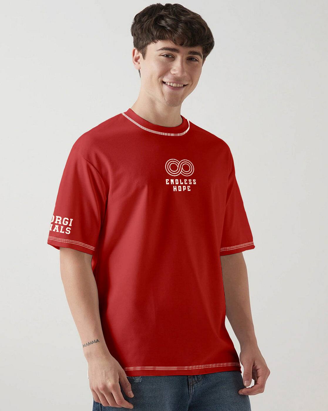 Buy Crazymonk Men Typographic Print Oversiz Online | Ajio.com