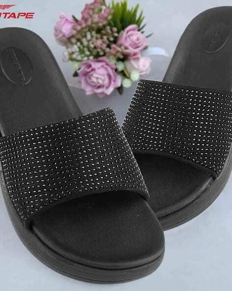 RED TAPE Women Embellished Open-Toe Slides