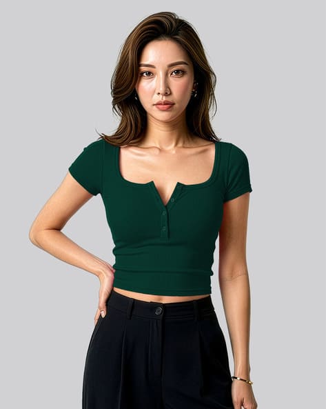 Women Fitted Crop Top