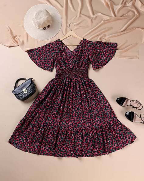 ZWERLON X AG Women Floral Print Fit & Flare Dress