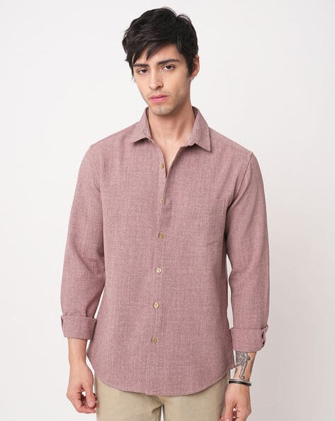Men Slim Fit Shirt with Full Sleeves