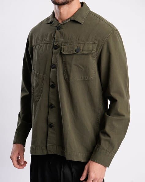 Buy iVOC Men Double Pocket Relaxed Fit Shirt Online | Ajio.com