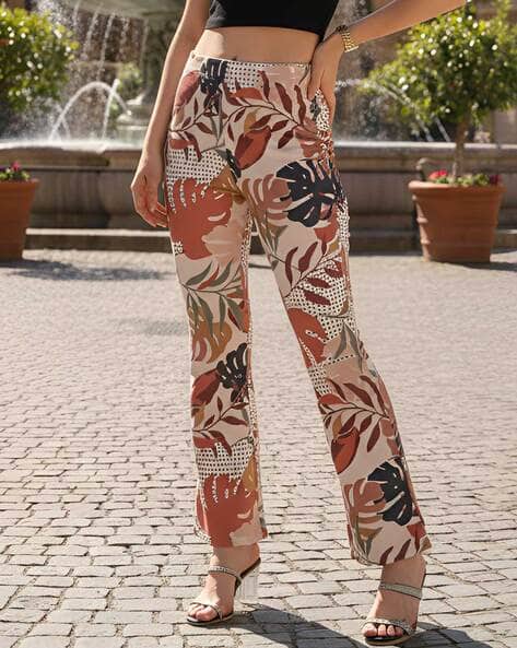 Fabflee X AG Women Printed Relaxed Fit Flat-Front Pants