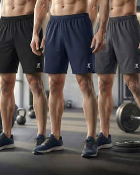 indiclub Men Pack of 3 Regular Fit Running Knit Shorts -picture-14
