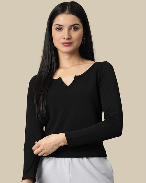 Maheshvi Women Round-Neck Top with Full Sleeves