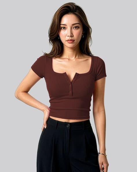 Women Fitted Crop Top