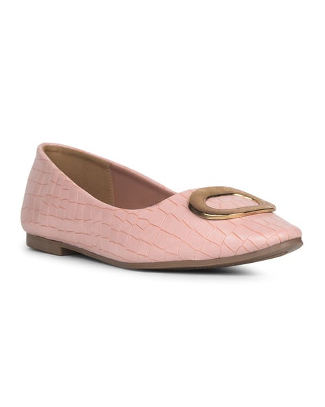 Bata Women Croc-Embossed Slip-On Ballerina Shoes