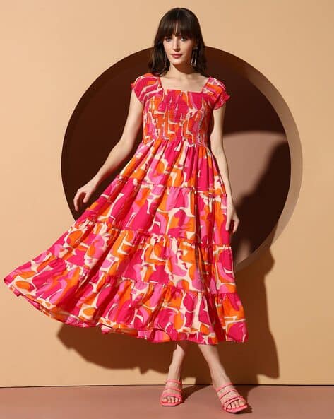 ZWERLON X AG Women Printed Tiered Dress