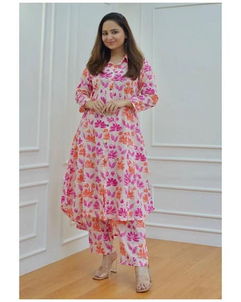 Kiana House Of Fashion Women Floral Print Straight Kurta Set