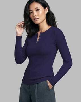 maheshvi Women Ribbed Fitted Top with Half-Button Closure-picture-20