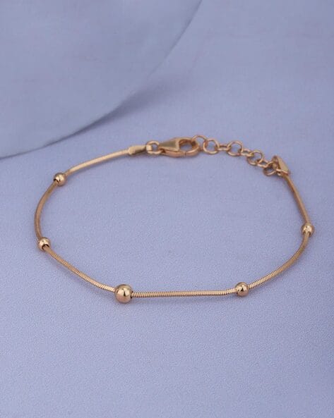Carlton London Women Gold-Plated Beaded Link Bracelet