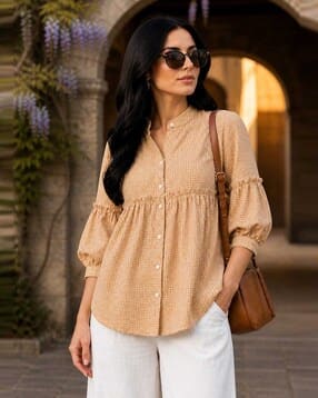 buda jeans co Women Checked Relaxed Fit Top-picture-38