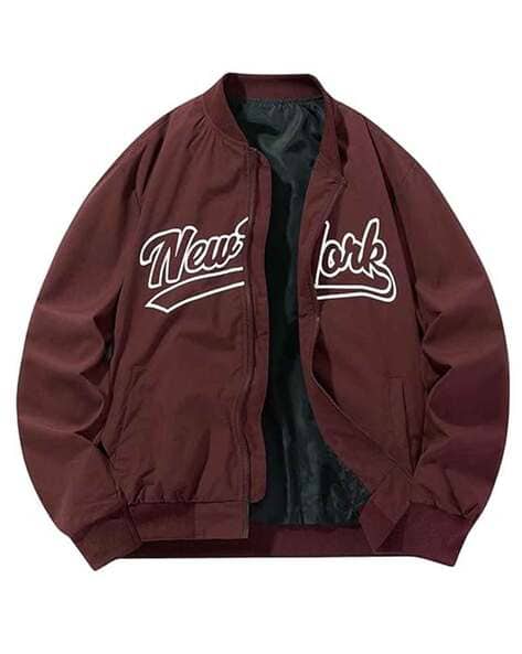 POSHAX Men Typographic Print Regular Fit Bomber Jacket