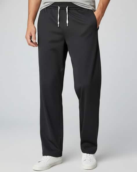 Men Straight Trackpants with Insert Pockets