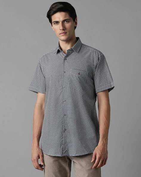 LOUIS PHILIPPE Men Geometric Print Slim Fit Shirt