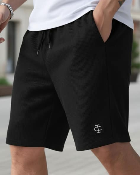 Men Popcorn Textured Regular Fit Shorts