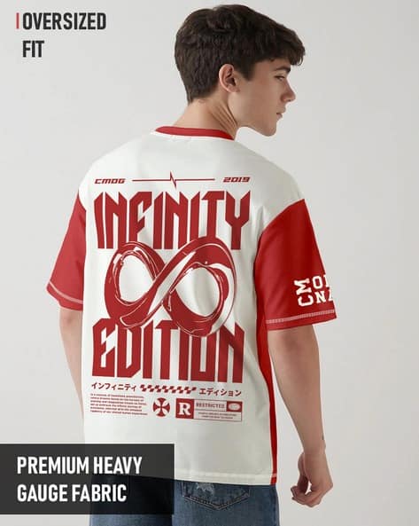 Buy Crazymonk Men Typographic Print Oversiz Online | Ajio.com