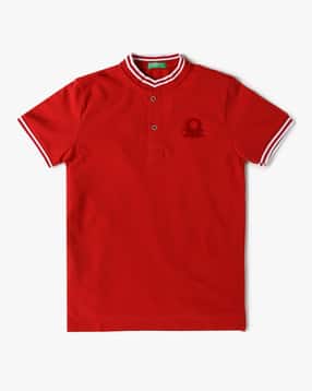 Boys Contrast Tipping Henley Neck T-Shirt-image-31