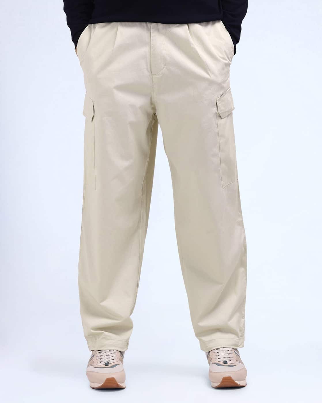 Men Loose Fit Mid-Rise Cargo Pants