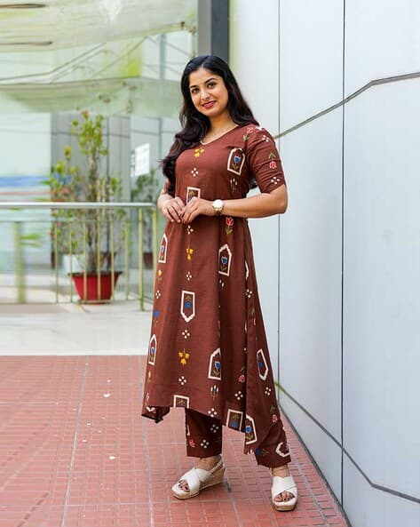 Nyrika Women Printed A-Line Kurta Suit Set