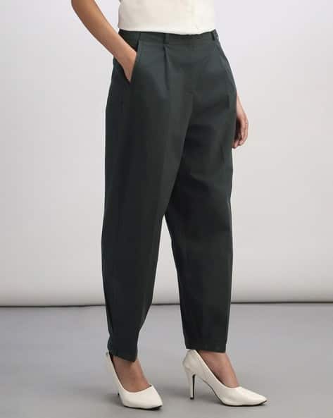 ALLEN SOLLY Women Straight Fit Flat-Front Trousers