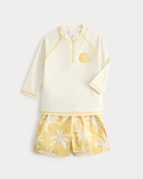 marks & spencer Boys Tropical Print Swimsuit with Zip Closure-picture-52
