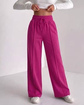 Women Wide-Leg Flared Track Pants-image-9