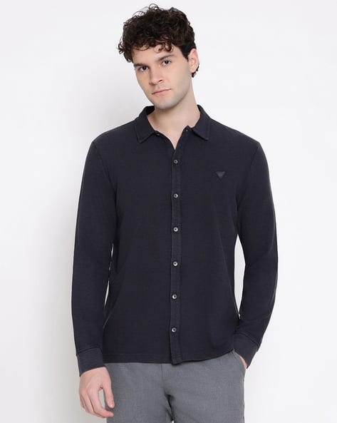 GUESS Men Regular Fit Cotton Shirt
