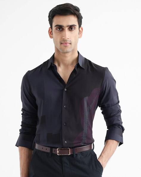 Rare Rabbit Men Abstract Regular Fit Shirt