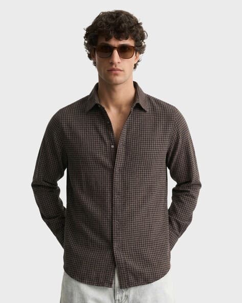 The Indian Garage Co Men Checked Slim Fit Cotton Shirt - Image 1