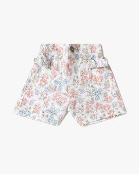 Girls Floral Print Mid-Rise Shorts-image-21