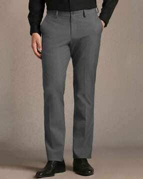 louis philippe Men Slim Fit Flat-Front Trousers-picture-14
