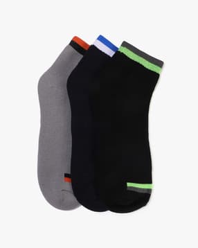 yousta Men Pack of 3 Striped Ankle-Length Socks-picture-16