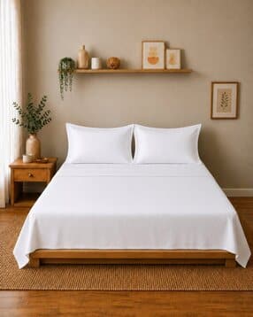 linen home Single Size Flat Bedsheet with Pillow Covers-picture-29