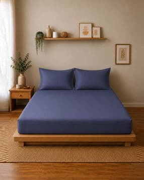 linen home Double Size Flat Bedsheet with Pillow Covers -picture-39