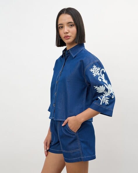 Sassafras Women Embellished Shirt