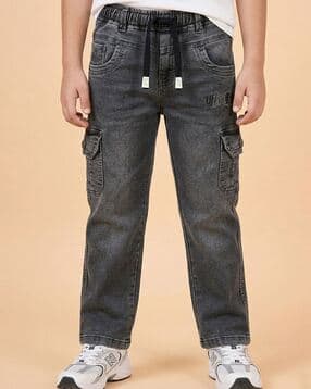 jfr Boys Washed Mid-Rise Regular Jeans with Cargo Pockets-picture-26