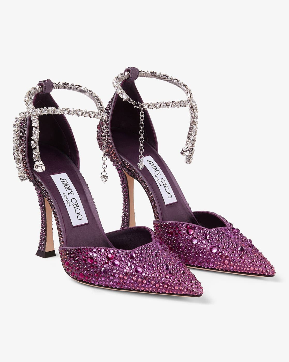 Buy Jimmy Choo Women Stevie 100 Satin Degrade Hotfix Pumps