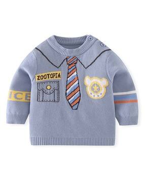 little surprise box Girl Graphic Print Round-Neck Pullover-picture-47